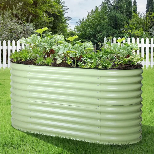 Miniatura 3 de Aoodor Aluzinc - Cama de jardín modular 2 en 1 elevada de metal, 63 pulgadas de largo x 32 pulgadas de ancho x 32 pulgadas de alto, maceta