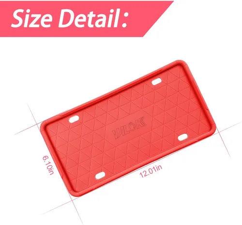 Miniatura 2 de YALOK Marco de matrícula de silicona con agujeros de drenaje, soporte universal para matrícula de coche de EE. UU. Accesorios para coche resistentes