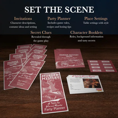 Miniatura 8 de Murder Mystery Party, A Taste for Wine & Murder, Murder Mystery Party Game to Host Your Own Murder Mystery Night