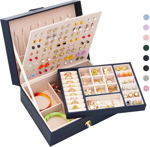 ARIYIBO Joyero para aretes, cajas de joyería para mujeres y hombres, organizador de aretes, organizador de aretes para niñas y mujeres, caja