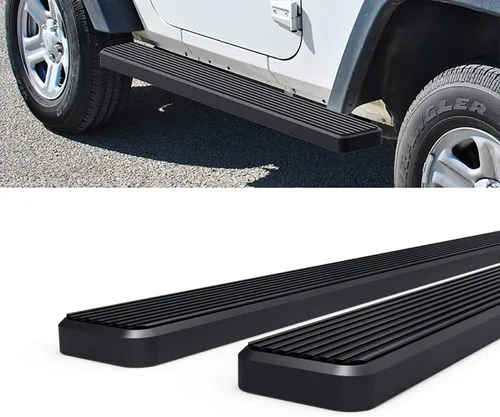 Miniatura 6 de iBoard estribos para Jeep Wrangler Sport Utility 2007-2017, 2 puertas, Negro