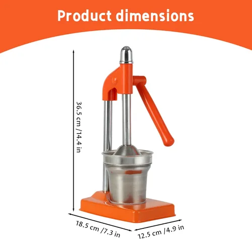 Miniatura 4 de Exprimidor manual de acero inoxidable, exprimidor manual de frutas sin esfuerzo para naranjas, cítricos, limón más exprimidor de mano, manual