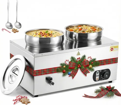 Miniatura 14 de WILPREP Calentador de alimentos comercial, calentador eléctrico de 1500 W para mostrador con control de temperatura ajustable de 86-185 °F