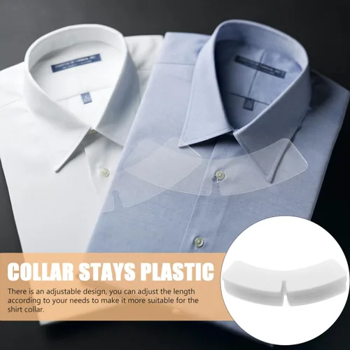 Miniatura 7 de COHEALI 100 soportes de cuello para hombre, camisas de vestir S, de plástico, para fijación y soporte, 4.52 x 0.98 x 0.11 pulgadas, prácticos