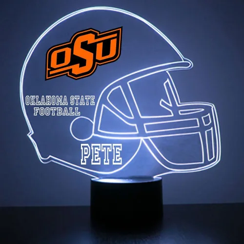 Miniatura 20 de Lámpara nocturna con señal LED personalizada de casco de fútbol de la Universidad de Alabama Crimson Tide con nombre o imagen personalizada