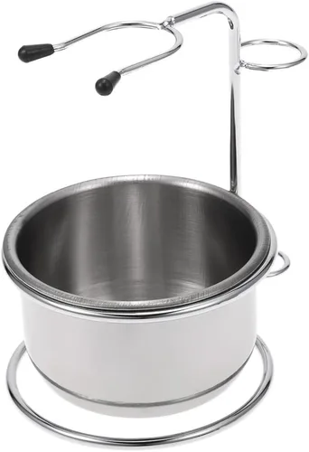 Anself Tazón de afeitar 2 en 1, juego de afeitado para hombre, taza de afeitar + soporte para cuchilla de afeitar para hombre, jabón, cuenco,