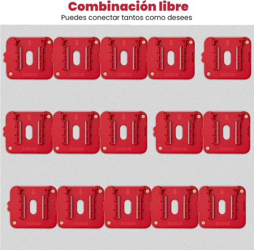 Miniatura 8 de Soporte de batería compatible con batería Milwaukee de 18 V, almacenamiento de baterías de montaje en pared para furgoneta de trabajo, estante, caja