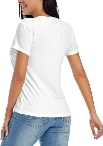 Miniatura 4 de Camisa para mujer Camiseta de manga corta Top Casual Moda Tee Negro
