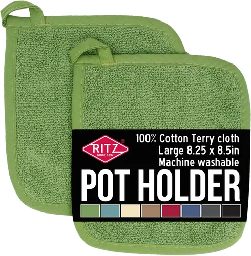 Miniatura 32 de RITZ Agarraderas para ollas y salvamanteles de rizo: Resistente al calor sin igual, duradero 100% algodón – Diseñado ergonómicamente para un agarre