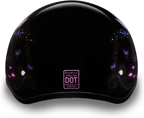 Miniatura 3 de Daytona Helmets - Medio casco de calavera con huesos cruzados, Graphics 100% APROBADO DOT, Negro, S