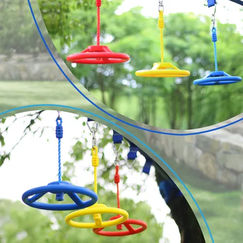 Miniatura 6 de Craft Ninja Warrior - Accesorios para carreras de obstáculos para niños, juego al aire libre, 7 anillos, 2 ruedas de trapecio oscilantes y 2 barras