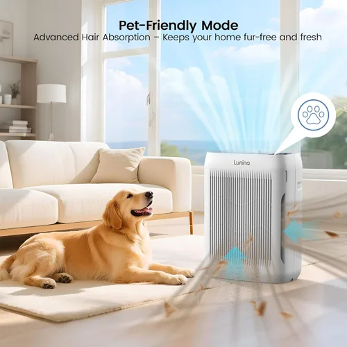 Miniatura 4 de Purificadores de aire para el hogar, habitación grande de hasta 3000 pies cuadrados, purificador de aire LUNINO con modo automático y mascota, 4