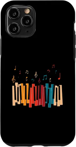iPhone 11 Pro Notas de Música Teclado Colorido Piano Case