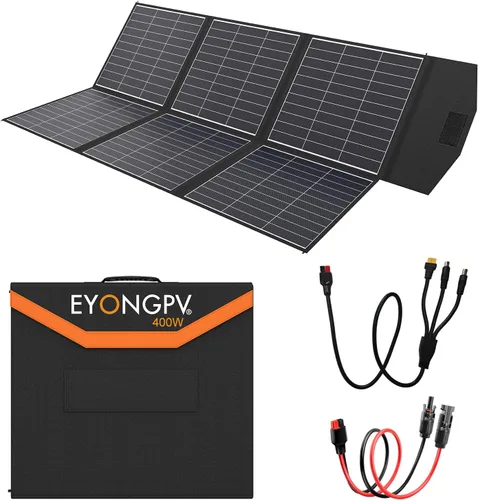 Miniatura 12 de EYONGPV Panel solar plegable portátil de 14 W y cargador solar con salida USB-C Croc-Eye, cargador solar compacto impermeable IP67 para teléfonos