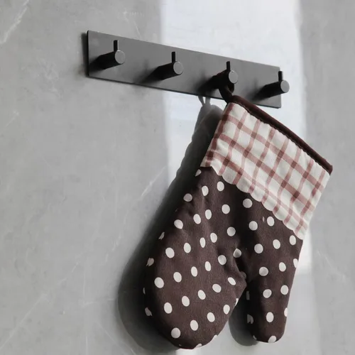 Miniatura 4 de giti island Ganchos autoadhesivos para toallas para baños, ganchos de pared negros para colgar toallas de baño, ganchos de ducha negros mate