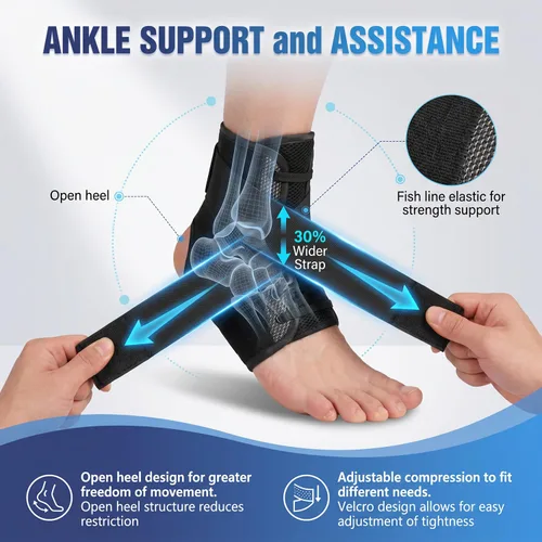 Miniatura 5 de Gviipk Tobillera para esguince de tobillo, soporte de tobillo rápido con cordones para mujeres y hombres, soporte de pie para alivio de fascitis