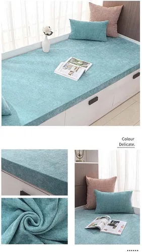 Miniatura 2 de YURRO Cojín cómodo para banco de ventana con lazos, 1/2/3 pulgadas de grosor, almohadillas personalizadas para muebles de jardín, patio, comedor