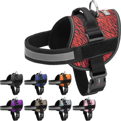 Miniatura 12 de Dogline Arnés para perro, chaleco reflectante ajustable sin tirones con asa para caminar, entrenar, transpirable, arnés sin estrangulamiento