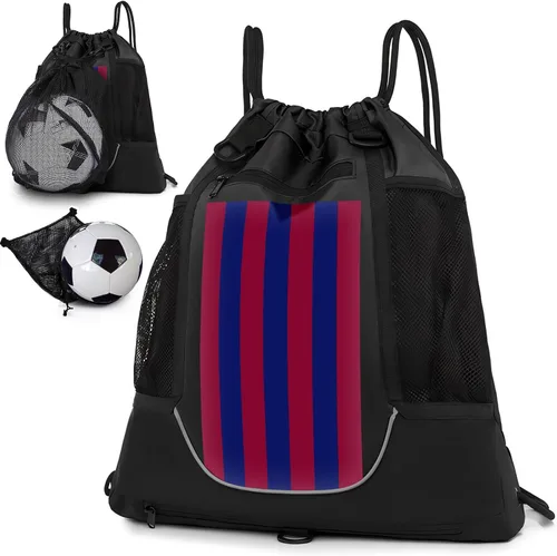 Miniatura 14 de STAY GENT - Mochila con cordón de baloncesto para niños, mochila de fútbol plegable, bolsa de gimnasio, mochila deportiva con bolsa de malla