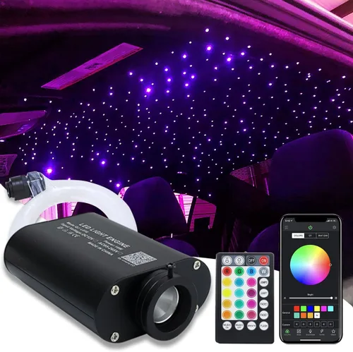 Miniatura 17 de AMKI Luces de fibra óptica de 16 W, kit de luz de techo Starlight con aplicación/control remoto, modo activado por sonido para decoración