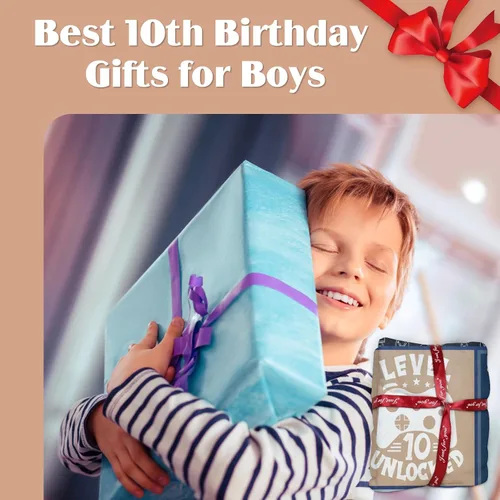 Miniatura 3 de BTZO Regalos de cumpleaños número 10 para niños, manta azul de feliz cumpleaños 10, ideas de regalo para niños y niñas de 10 años, manta de regalo