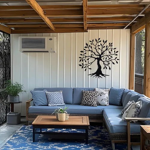 Miniatura 6 de Kuestboy Arte de pared de metal con árbol de la vida, árbol de la vida, decoración de metal negro, árbol genealógico, decoración de pared