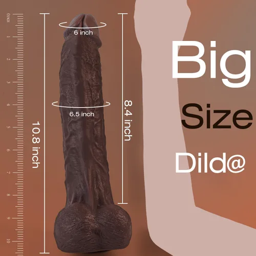 Miniatura 5 de 10.8 Inch Realistic Huge Black Dildo Adult Sex Toys, Lifelike Thick Silicone Dildos with Strong Suction Cup, Real Skin Big Anal Dildo Adult Penis