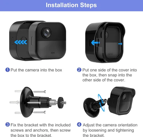 Miniatura 8 de Paquete de 3 soportes de pared para Blink Outdoor 4 (4.ª generación) y exteriores (3ª generación), carcasa protectora resistente a la intemperie