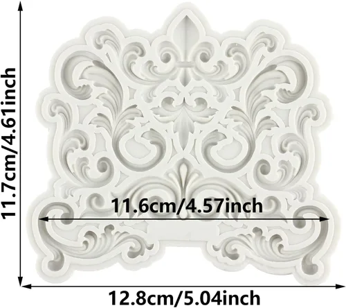 Miniatura 2 de Molde de Fondant Barroco Moldes de Silicona de Volutas de Calados de Encaje Moldes de Filigrana 3D Esculpidos para Decoración de Tartas de Azúcar