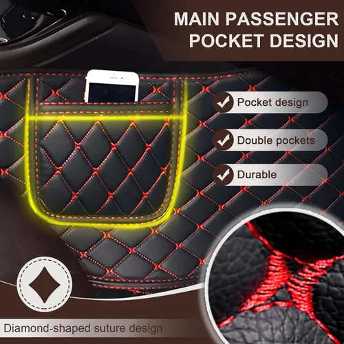 Miniatura 4 de Alfombrillas de automóvil para Toyota Camry 2001-2006, revestimiento de cuero de lujo, protección para todo tipo de clima (juego completo, negro)