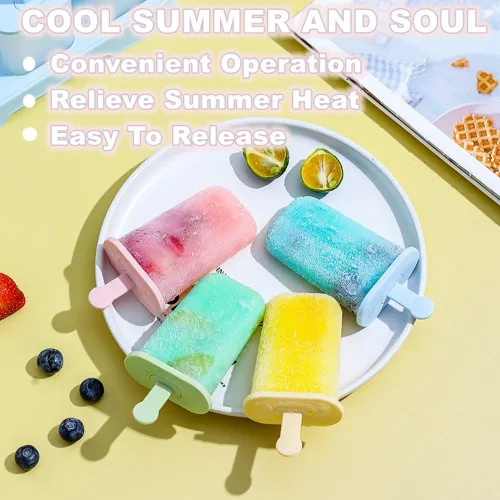 Miniatura 9 de Juego de moldes para paletas de 6 piezas, fabricante de paletas de hielo - libre de BPA, moldes para paletas de hielo de fácil liberación, moldes
