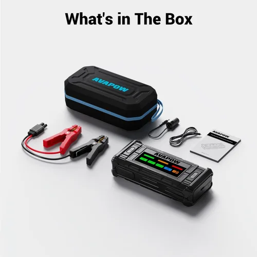 Miniatura 9 de AVAPOW TJ18 5000A batería arrancador portátil con pantalla HD de 4 pulgadas, PD de 18 W, carga rápida, caja de salto de 12 V, arrancador de batería