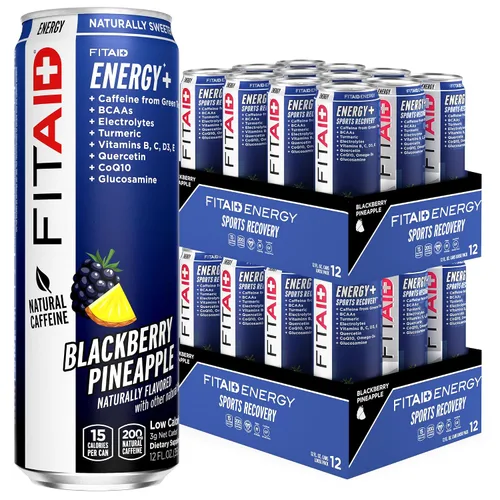 Miniatura 17 de Bebida FITAID ENERGY, 0.007 onzas de cafeína natural, keto, piña y mora, omega-3, 15 calorías, paleo, vegana y sin gluten, sin edulcorantes