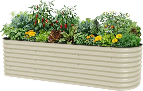 Miniatura 17 de Vego Garden Kits de cama de jardín elevada de 26" extra alta, caja de maceta elevada modular 4 en 1 para verduras, flores, frutas, cama de jardín