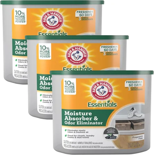 Arm & Hammer Essentials Absorvedor de humedad desechable y eliminador de olores, sin fragancia, 1 lb., atrae y atrapa la humedad excesiva,