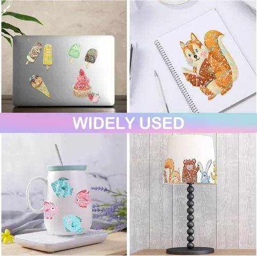 Miniatura 6 de 36 hojas de láminas laminadas holográficas transparentes, papel adhesivo autoadhesivo para papel adhesivo, láminas de vinilo transparentes