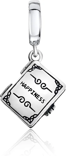 Bolenvi Felicidad Libro Lectura Escritor Editor 925 erling Plata Colgante Charm Bead Para Pandora & Similar Charm Pulseras o Collares, Plata