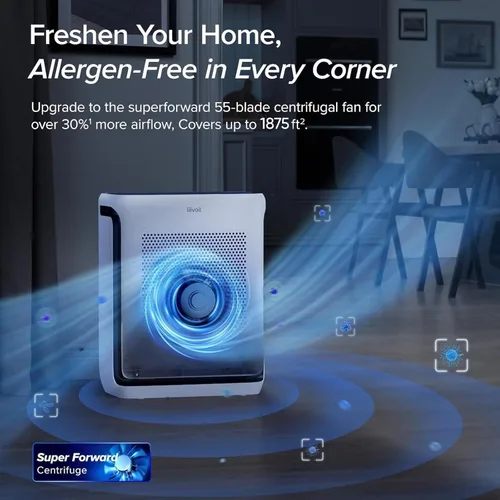Miniatura 2 de LEVOIT Purificadores de aire para el hogar, habitación grande de hasta 1875 pies cuadrados, con prefiltro lavable, verificación AHAM, monitor