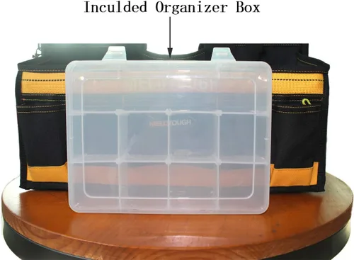 Miniatura 3 de MELOTOUGH Bolsa de herramientas para electricista con correa de hombro de 17 pulgadas, bolsa de herramientas HAVC, portador de herramientas superior