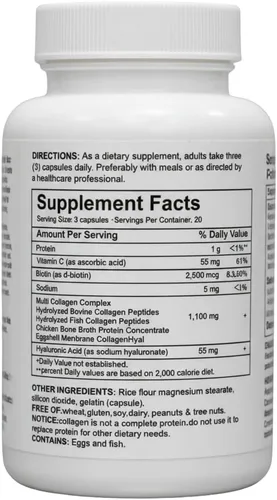 Miniatura 2 de Okian Cápsulas complejas multi de los péptidos del colágeno con la biotina, vitamina C, péptido hidrolizado de la proteína