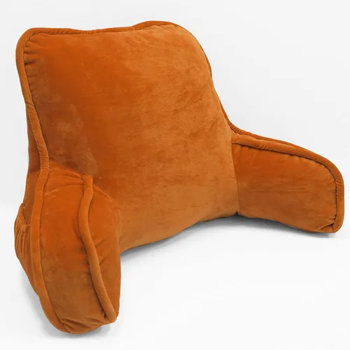 Almohada aterciopelada súper suave para respaldo de lectura, brazos y bolsillos, de 18 pulgadas de alto para sentarse en la cama, sofá, cojín de