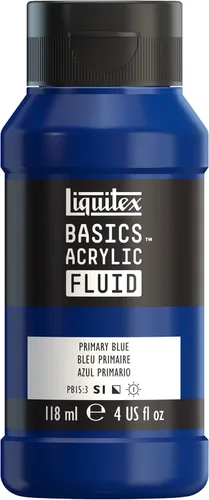 Miniatura 51 de Liquitex BASICS Pintura acrílica fluida, botella de 118ml (4 onzas), tono amarillo cadmio medio Tono medio amarillo cadmio
