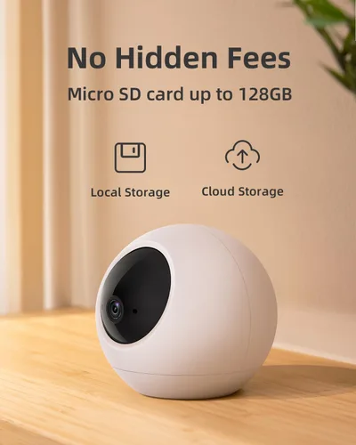 Miniatura 2 de Noorio Cámara de seguridad para interiores, 2K y 4K Pan-Tilt 360° View WiFi Cámaras para monitor de bebé, cámara de detección de movimiento