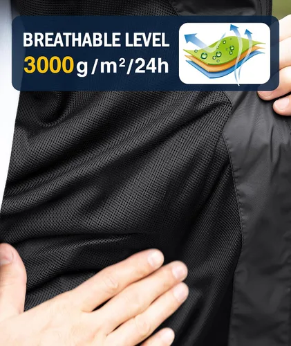 Miniatura 29 de SWISSWELL Chaqueta impermeable para hombre, rompevientos, ligera con capucha para uso diario casual