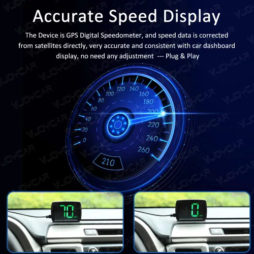 Miniatura 2 de VJOYCAR G20 Nuevo Velocímetro GPS para Coche Hud Pantalla Frontal, Medidor Digital Universal de Velocidad MPH Grupo de Instrumentos para Automóviles