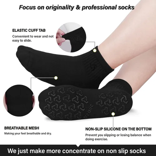 Miniatura 2 de Ozaiic Calcetines antideslizantes para yoga, entrenamiento en casa, Pure Barre, pilates, hospital, calcetines acolchados ideales para hombres