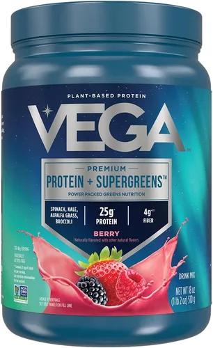 Miniatura 3 de Vega Protein and Greens Proteína en polvo de chocolate cremoso (11 porciones) 0.88 oz de proteína a base de plantas más verduras, vegano, sin OMG