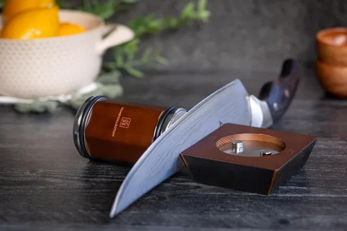 Miniatura 9 de Kit de afilador de cuchillos rodantes - Afiladores manuales de cuchillos con soporte magnético - Afilador de cuchillos de cocina con discos