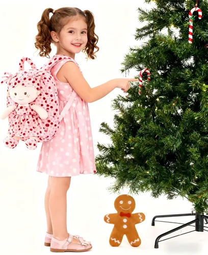 Miniatura 17 de Onetoo Mochila para niños pequeños, regalos de regreso a clases, mochilas para niñas y niños con muñecas de bebé ligeras y suaves en vestido