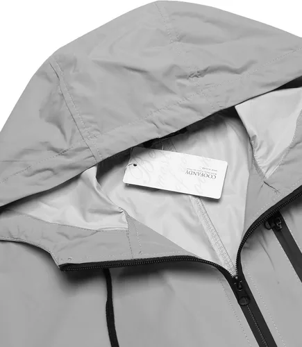 Miniatura 6 de COOFANDY Chubasquero largo para hombre, chaqueta impermeable para exteriores, con capucha